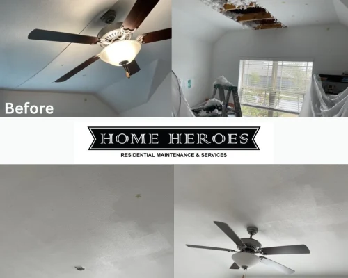 Before and After Ceiling Drywall