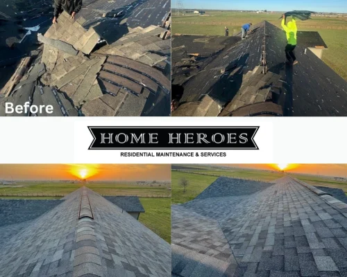 Roof before and after